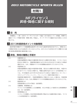 MFJライセンス 昇格・降格に関する規則 MFJライセンス 昇格・降格