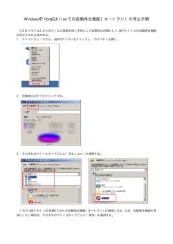 WindowsXP HomeEdition での自動再生機能（オートラン）の停止手順