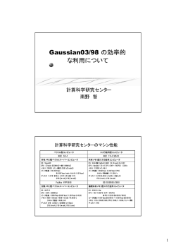 Gaussian03/98 の効率的 な利用について