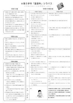 第5学年「国語科」シラバス