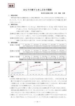 おもりの落下と水しぶきの関係