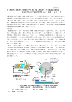 球を周回する表面波で多種類のガスを検出できる高性能センサの基盤