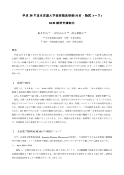 SEM 講習受講報告 - 名古屋大学全学技術センター