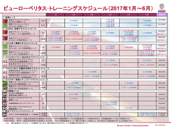 ビューローベリタス・トレーニングスケジュール（2016年7月～12月）