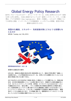 Global Energy Policy Research