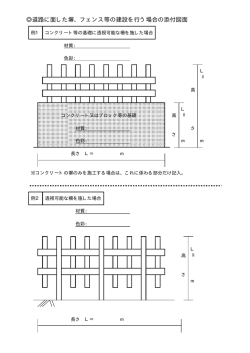 道路に面した塀、フェンス等の建設を行う場合の添付図面