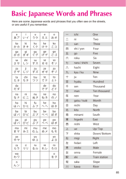 Basic Japanese Words and Phrases