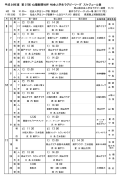 日程表>>pd - 岡山県ラグビーフットボール協会