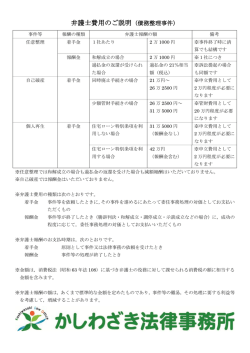弁護士費用のご説明（債務整理事件）