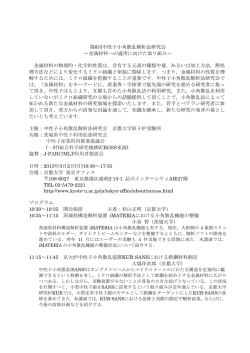 第6回中性子小角散乱解析法研究会 〜金属材料への適用に向けた