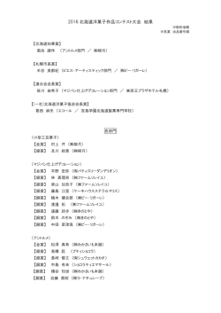 2016 北海道洋菓子作品コンテスト大会 結果