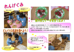 紙粘土と木の実や花を使って，ケーキ作りが始まりました。 このケーキは