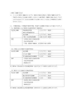 1、不動産登記（不動産の場所や数、作成する書類の内容により変わり