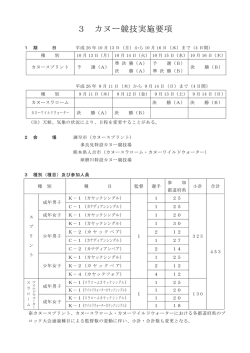 3 カヌー競技実施要項