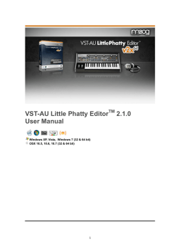 VST-AU Little Phatty Editor 2.1.0 User Manual
