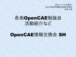 各地OpenCAE勉強会 活動紹介など OpenCAE情報交換会 SH