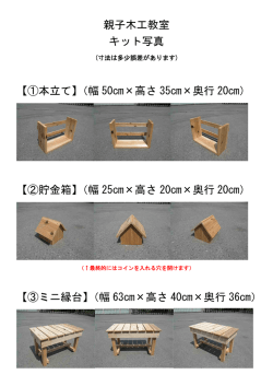 親子木工教室 キット写真 【①本立て】（幅 50cm&times;高さ 35cm&times;奥行 20cm