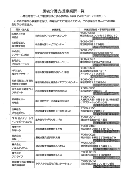 居宅介護支援事業所一覧
