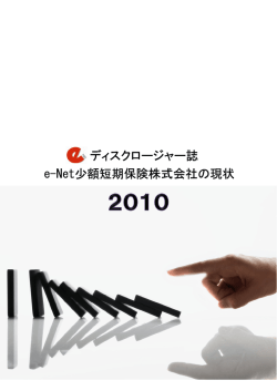 e-Net少額短期保険株式会社の現状 少額短期保険株式会社の現状