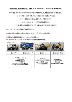 MOBARA MiniMoto CLASS ＜旧 ST100クラス 2015/4/1 名称・規則変更）