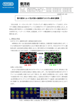 熱や変形によって色が変わる新規ポリエステル素材を開発