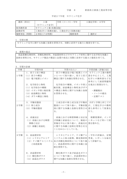 -1- 平成27年度 セラミック化学 教科（科目） 工業 学科（コース）・学年
