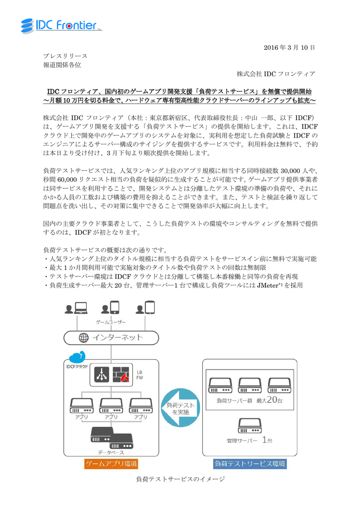 プレスリリースpdf Idcフロンティア