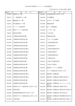 19年6月傷病名マスターへの追加・廃止病名一覧