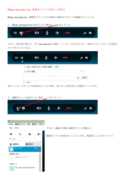 Skype message box, 連絡先リストの表示・非表示