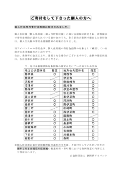 ご寄付をして下さった個人の方へ
