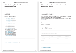 Shinshu Univ., Physical Chemistry Lab., Adsorption Group 演習問題