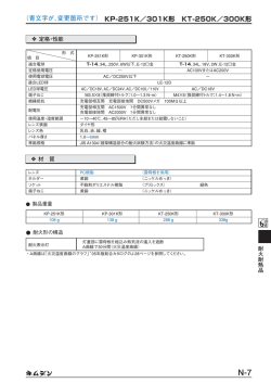 KP-251K／301K形 KT-250K／300K形 （青文字が、変更箇所です）