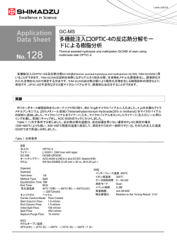 GC-MS Application Data Sheet No.128 多機能注入口OPTIC