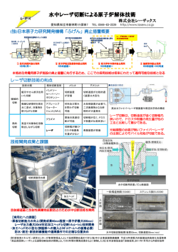 水中レーザ切断による原子炉解体技術