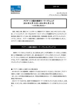 アジア 11 カ国の検索キーワードトレンド 2014 年 9 月 15 日～2014 年 9