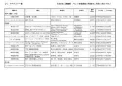 2013テキスト一覧 生協(第二講義館1F)にて受講講座の初講日にお買い求