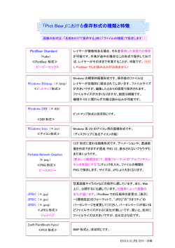 「Pict Bear」における保存形式の種類と特徴