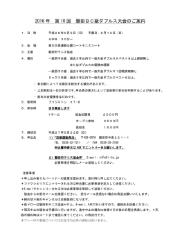 2016 年 第 10 回 磐田BC級ダブルス大会のご案内