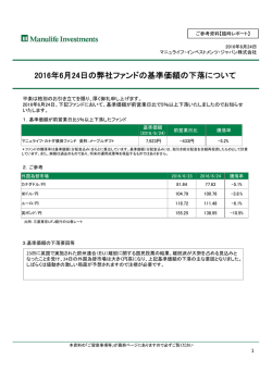 2016年6月24日 基準価額の下落について