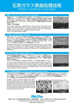 石英ガラス表面処理技術