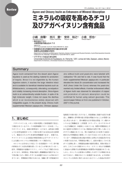 アガベイヌリンのミネラル吸収促進
