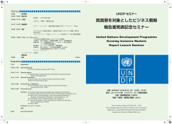 プログラムはこちら - 国連開発計画（UNDP）