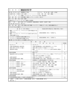 目 建設材料学