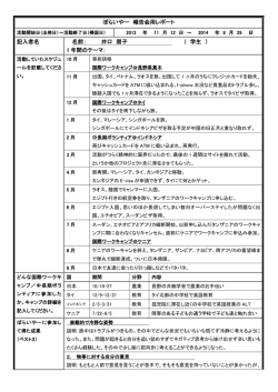 ぼらいやー 報告会用レポート 記入者名 名前： 井口 朋子 （ 学生