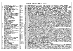 2009年 7月2週 番組ラインアップ