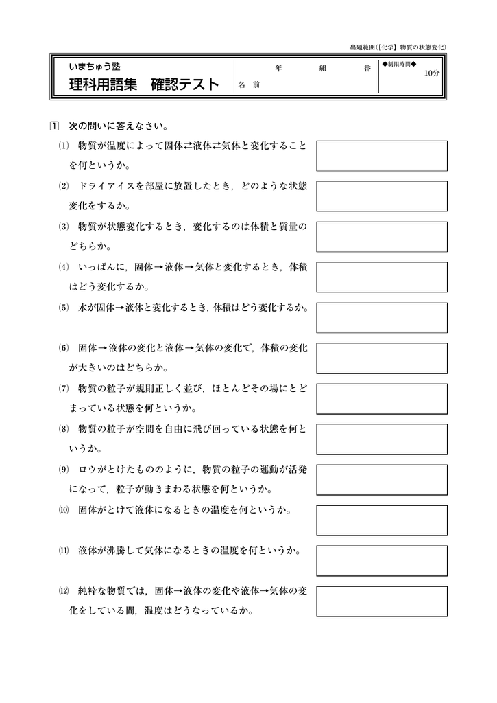 物質の状態変化