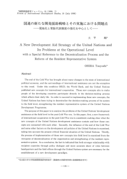 国連の新たな開発援助戦略とその実施における問題点