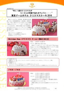 東京ドームホテル クリスマスケーキ 2016