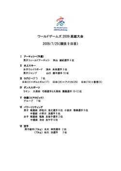 本日の日本人選手の結果はこちら（PDF）