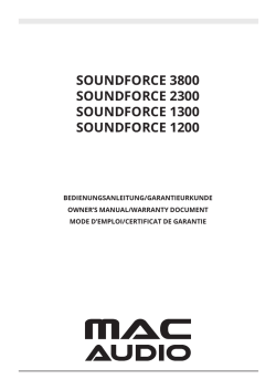 SOUNDFORCE 3800 SOUNDFORCE 2300